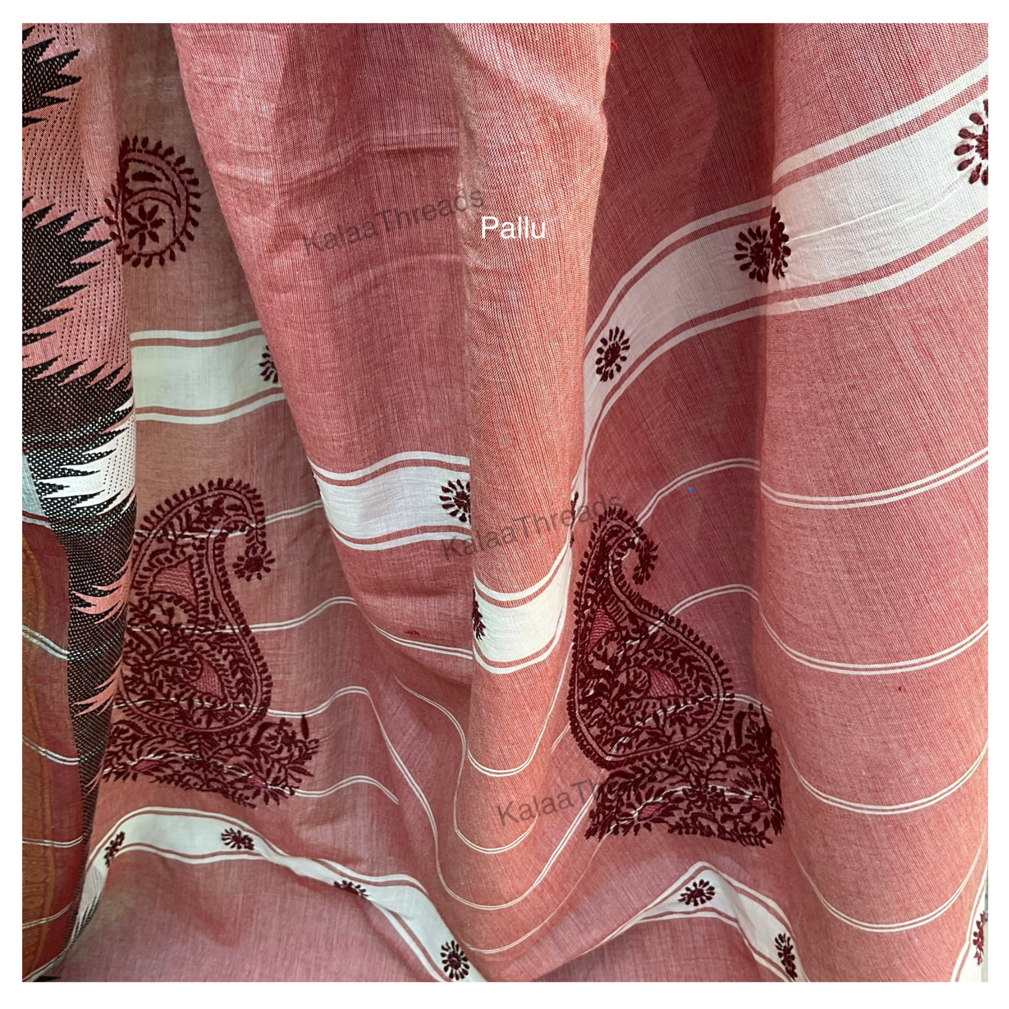 Pure Handloom Cotton Saree with Chikankari