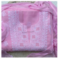 Pure Cotton unstitched Suit set with Chikankari