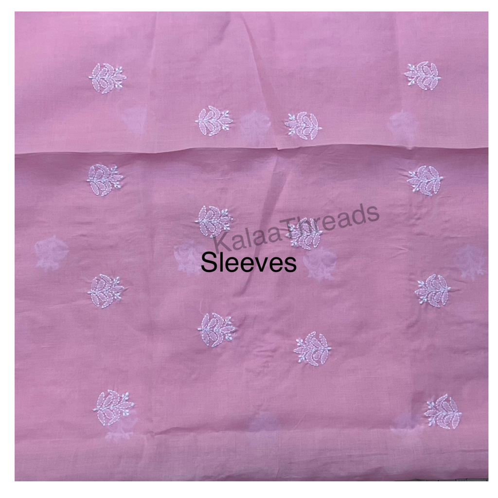 Pure Cotton unstitched Suit set with Chikankari