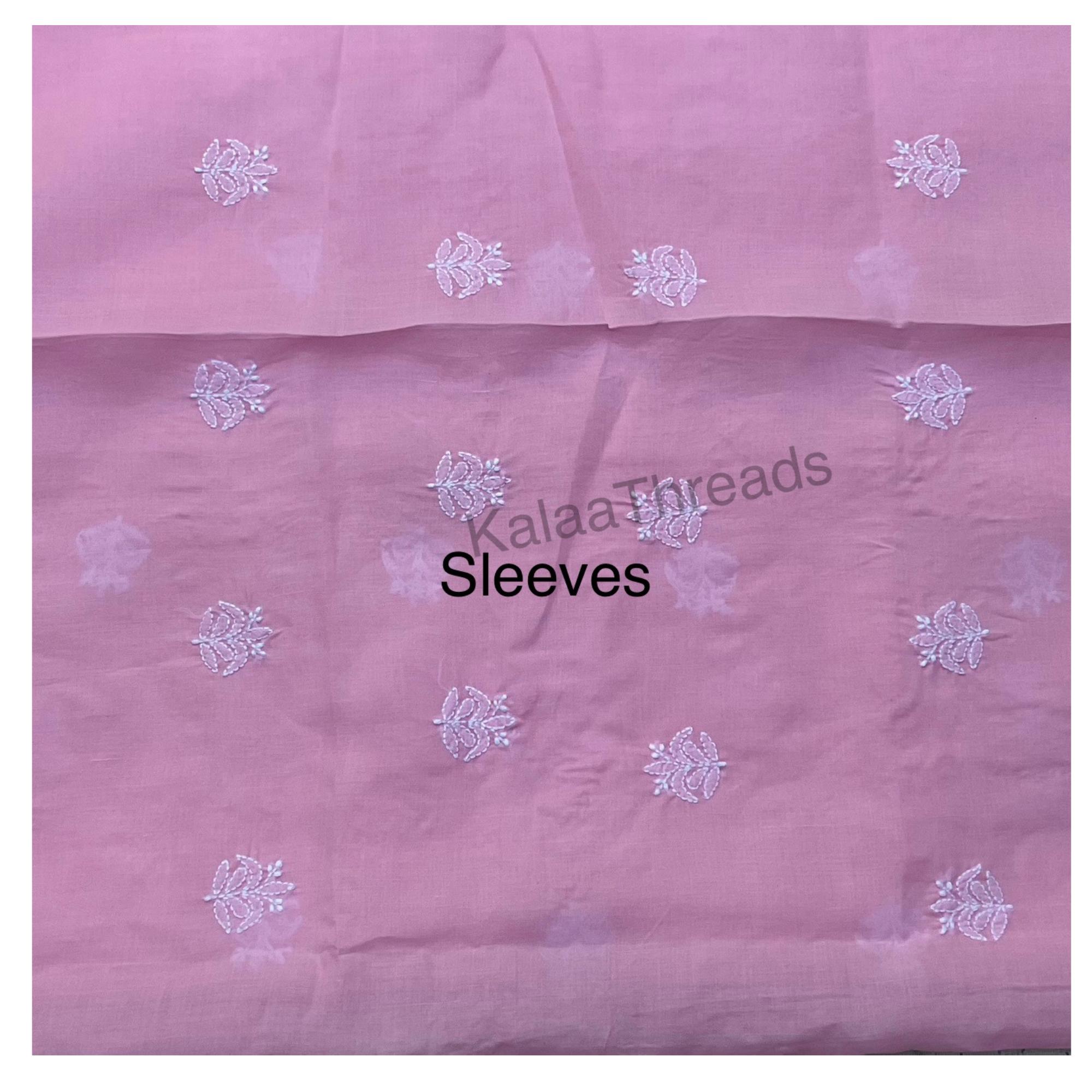 Pure Cotton unstitched Suit set with Chikankari