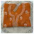 Chanderi unstitched kurta material with Chikankari