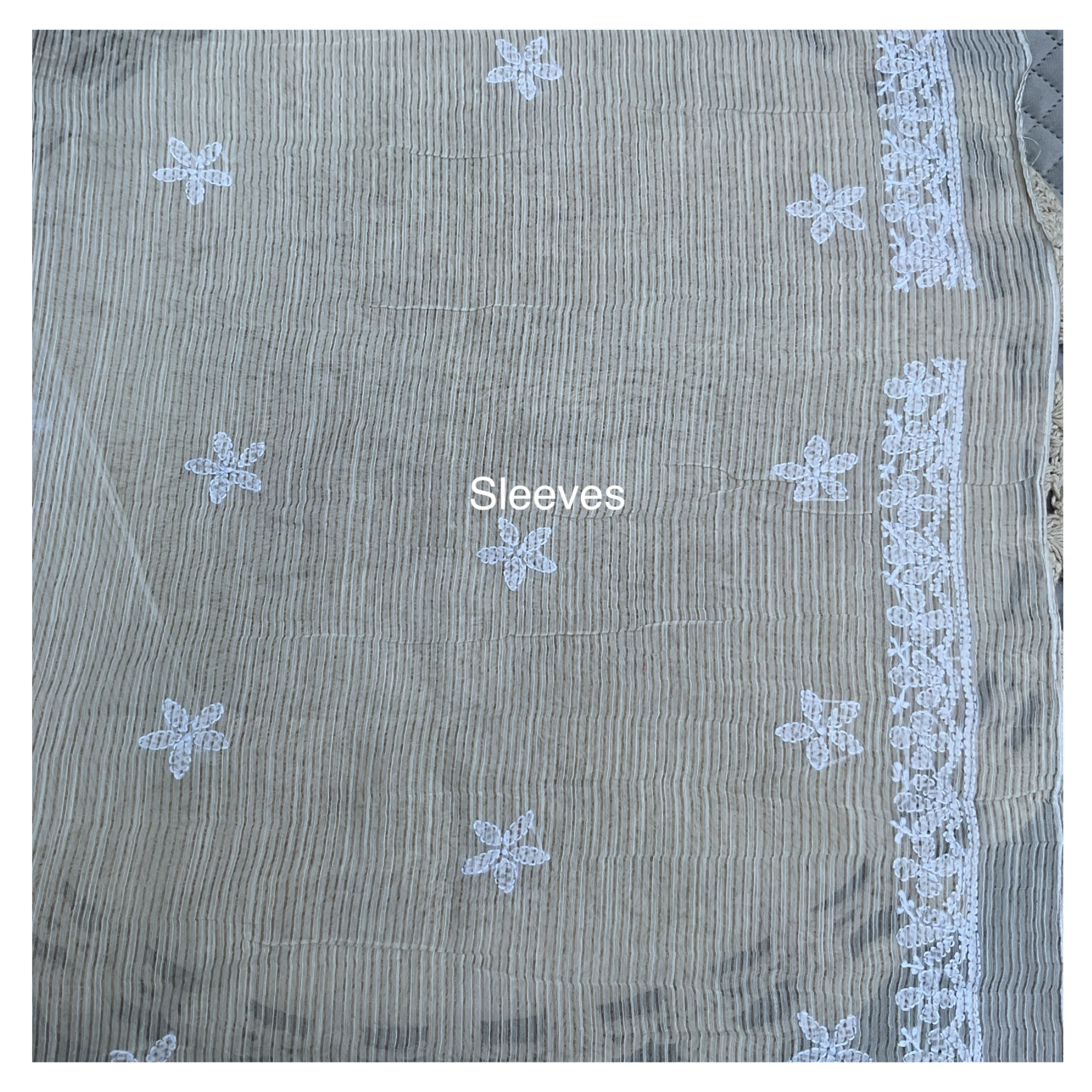 Maheshwari unstitched suit set with Chikankari