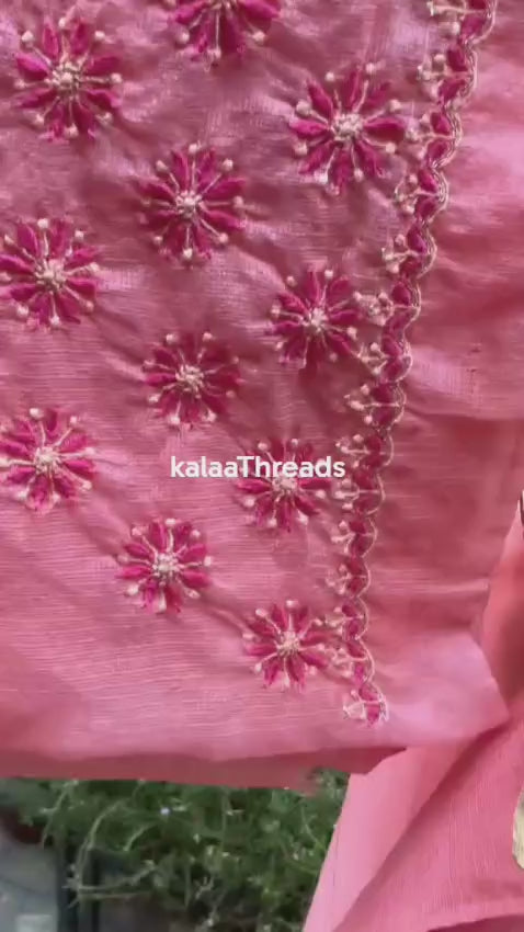 Ombre dyed Manipuri Kota Silk Saree With Chikankari and Zardozi